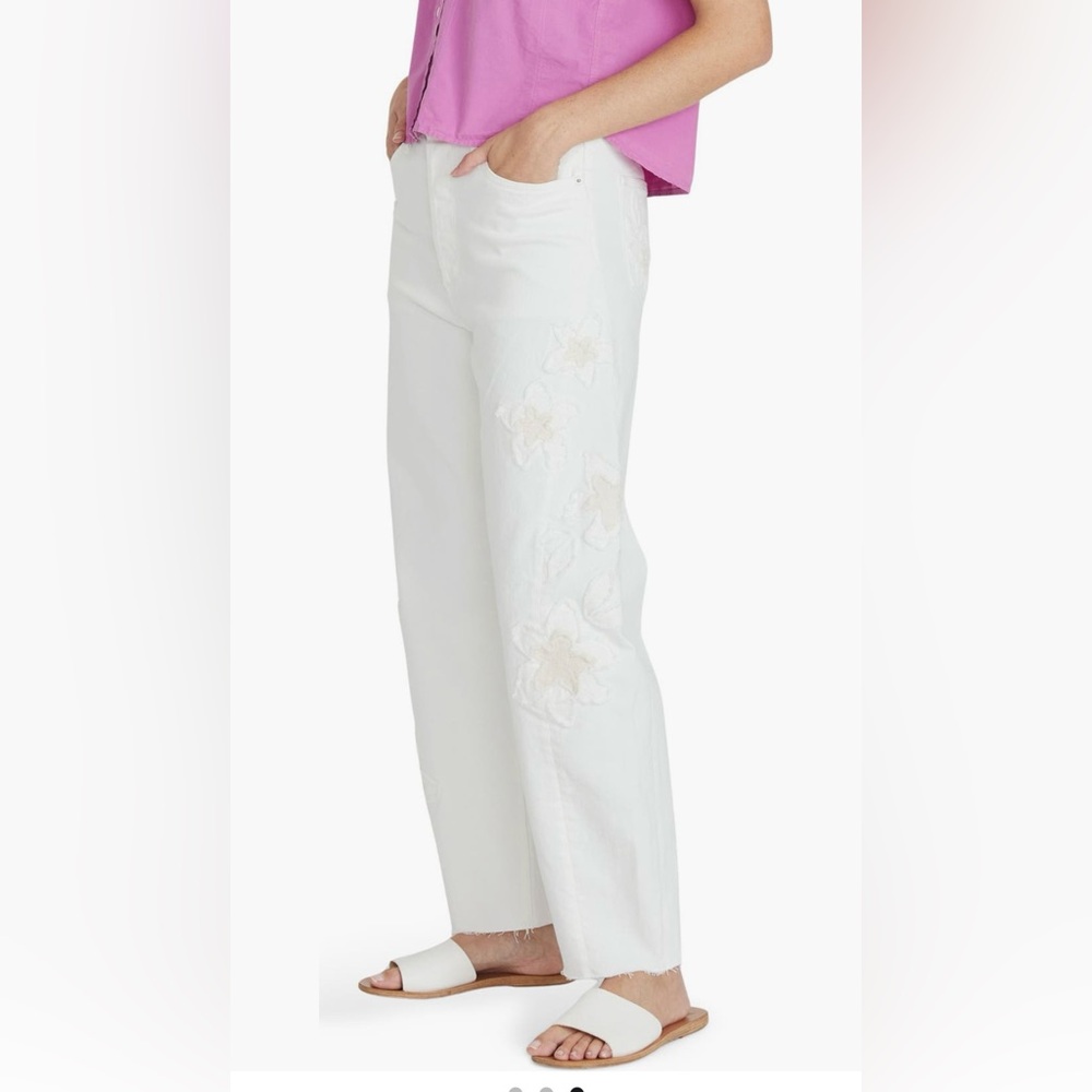 NWT Free People x Driftwood Parker Barrel Jeans Patchwork Petunia Floral Sz 33 - Picture 6 of 13